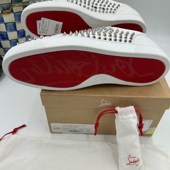 Men's Christian Louboutin, Louis Jr spikes sneakers size 42 made in Italy - Picture 6 of 15